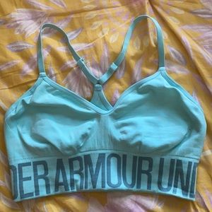 Under Armour sports bra; blue; medium